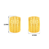 22K Gold Dual Finish Huggie Earrings